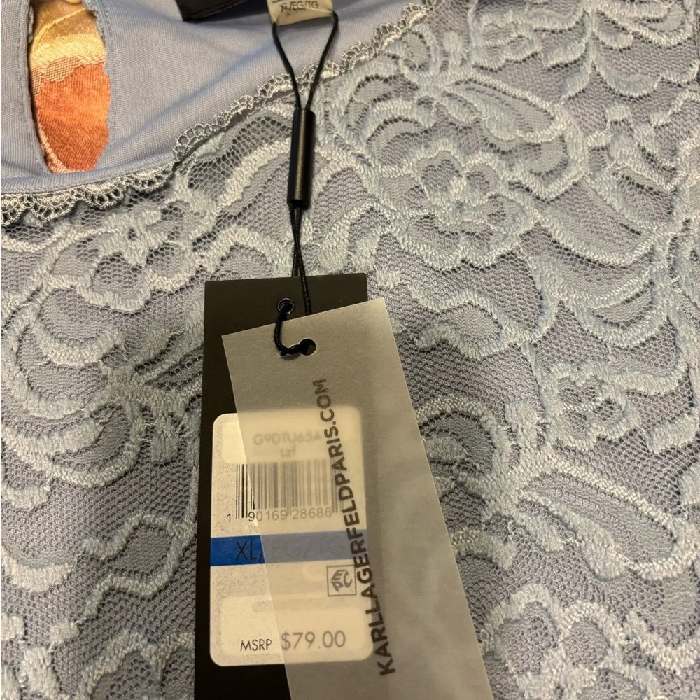 Karl Lagerfeld Lace Blouse - Light Blue - Picture 4 of 6